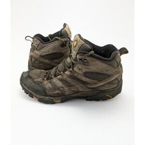 Mens Merrell Mid Ventilator Brown Leather Vibram Hiking Boots J06045 Size 12